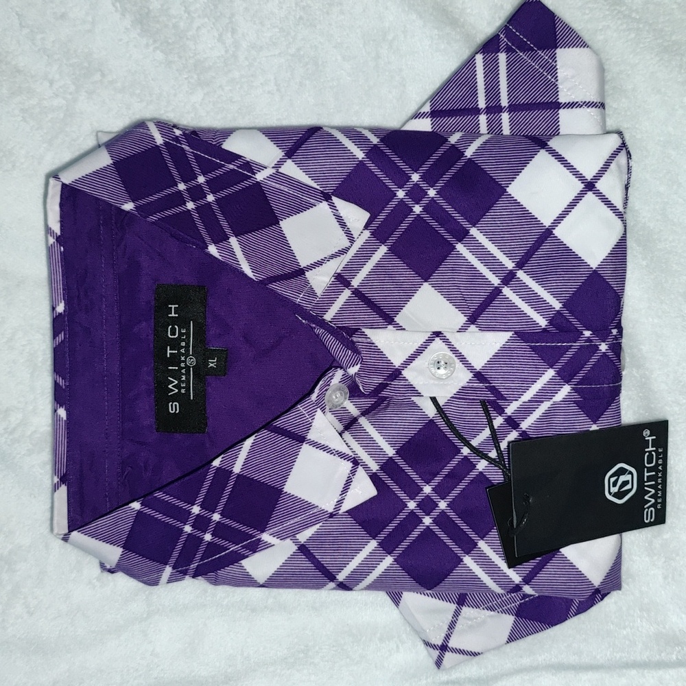 52. Switch Remarkable Button Up Short Sleeve | Color - Purple - Picture 1 of 8